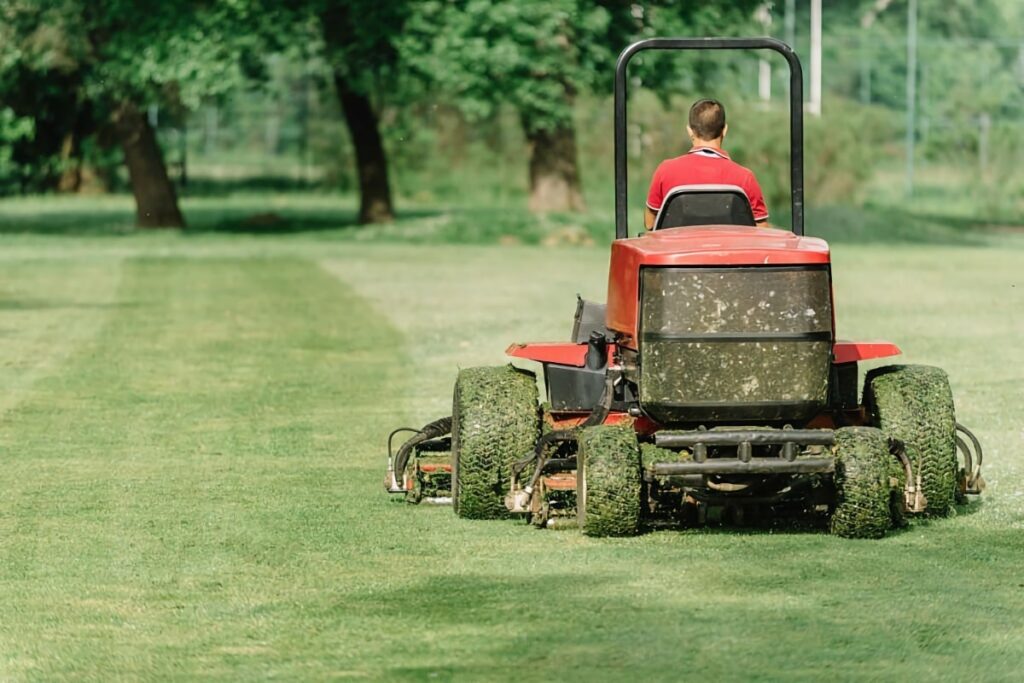 mowing the fairway