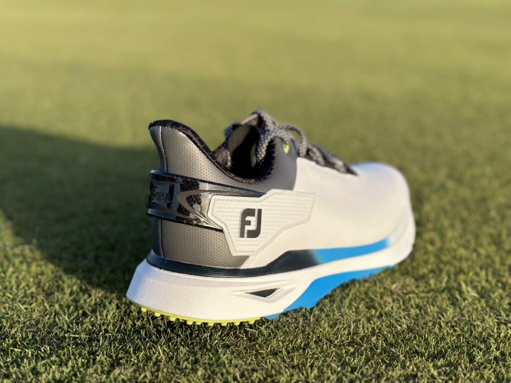 footjoy pro/slx carbon golf shoe heel detail